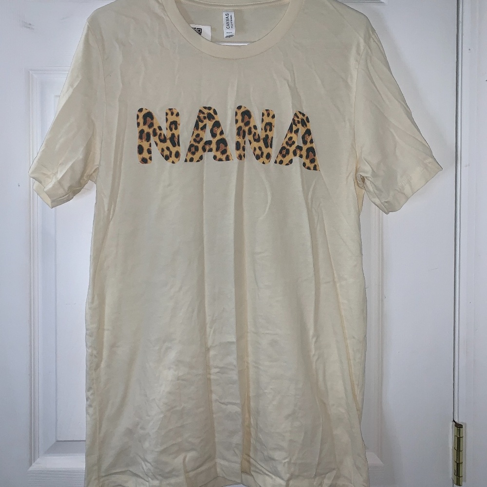 Cream “NANA” cheetah print tshirt (great Mother’s Day gift) 😊